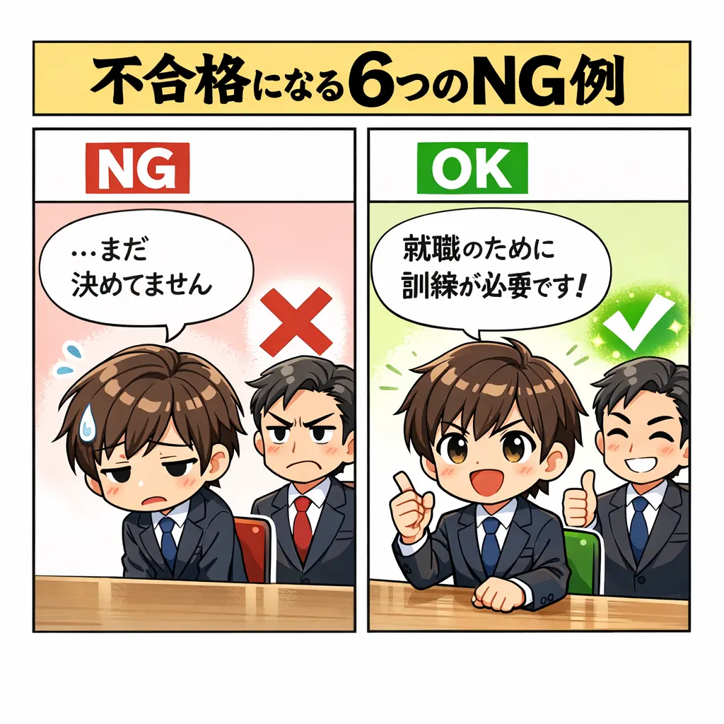 不合格になる人に共通する6つの特徴 - 職業訓練 面接