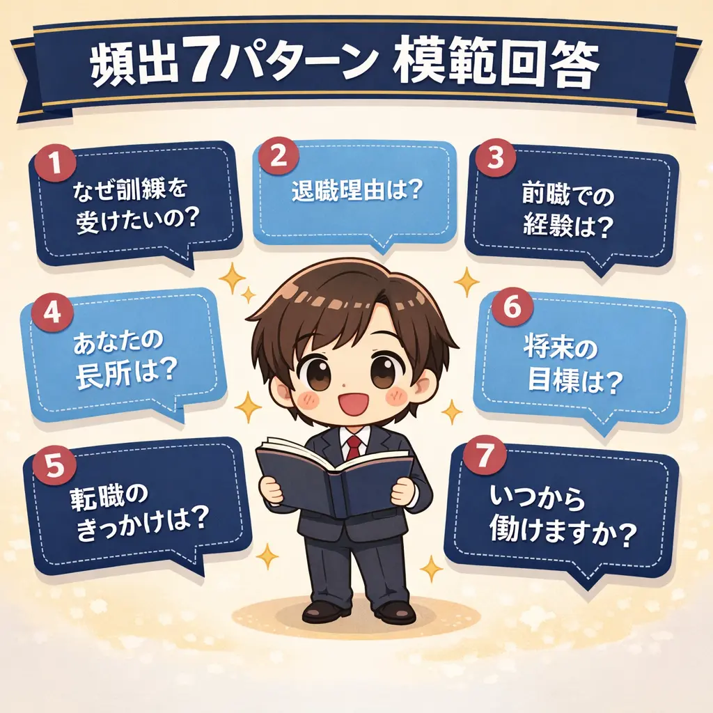 頻出質問7パターンと模範回答例 - 職業訓練 面接