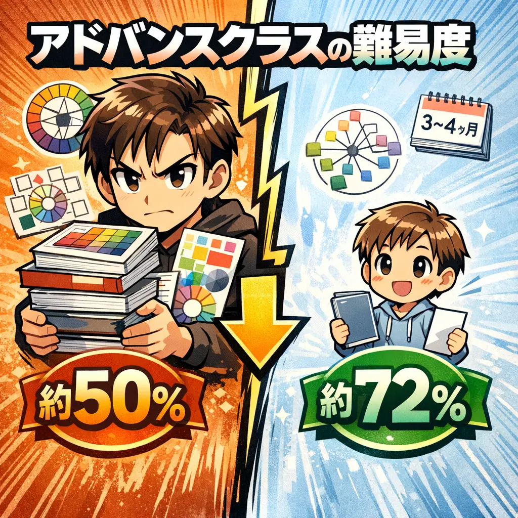 アドバンスクラスの難易度と合格率 - カラーコーディネーター 難易度