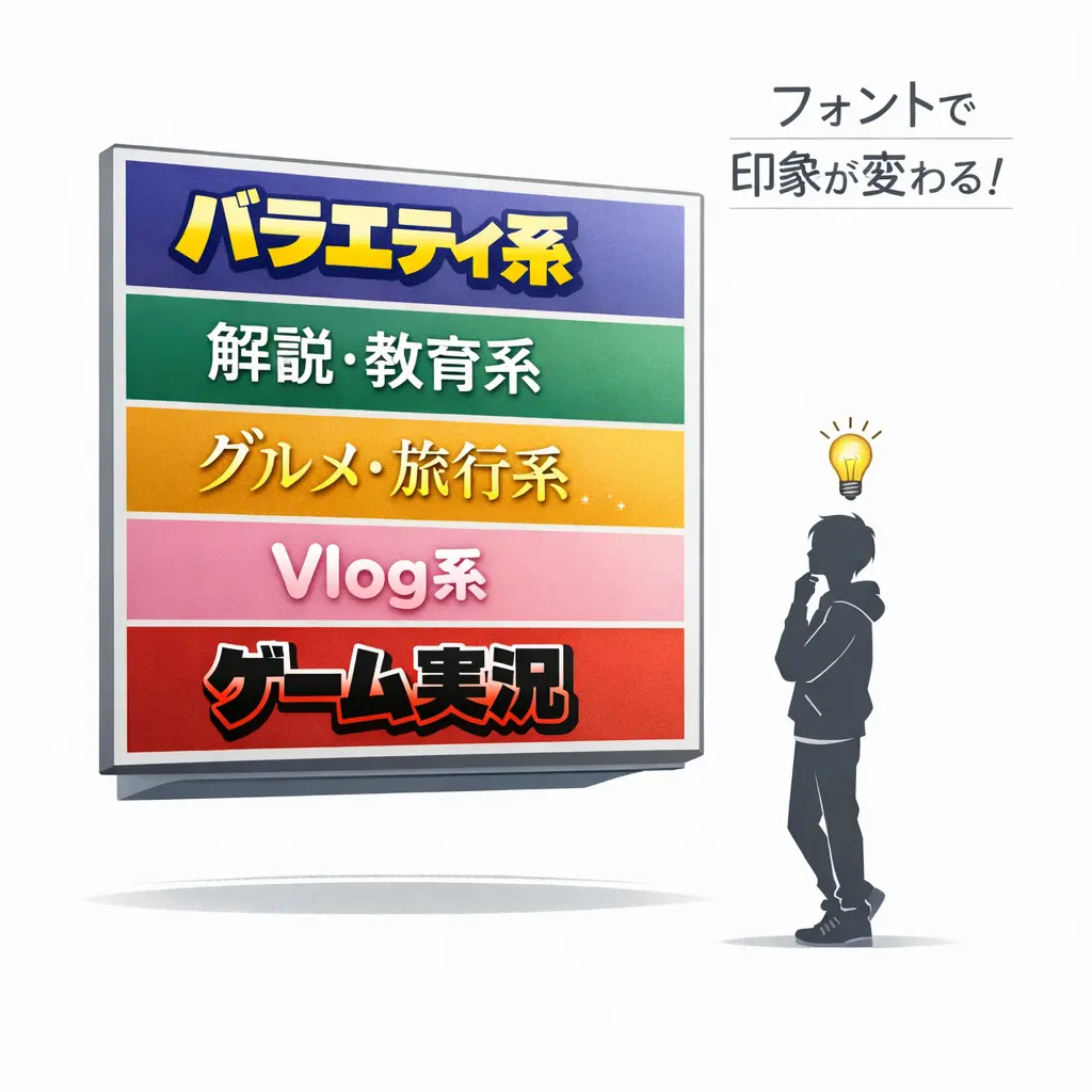 フォント選びで印象が決まる - テロップ デザイン