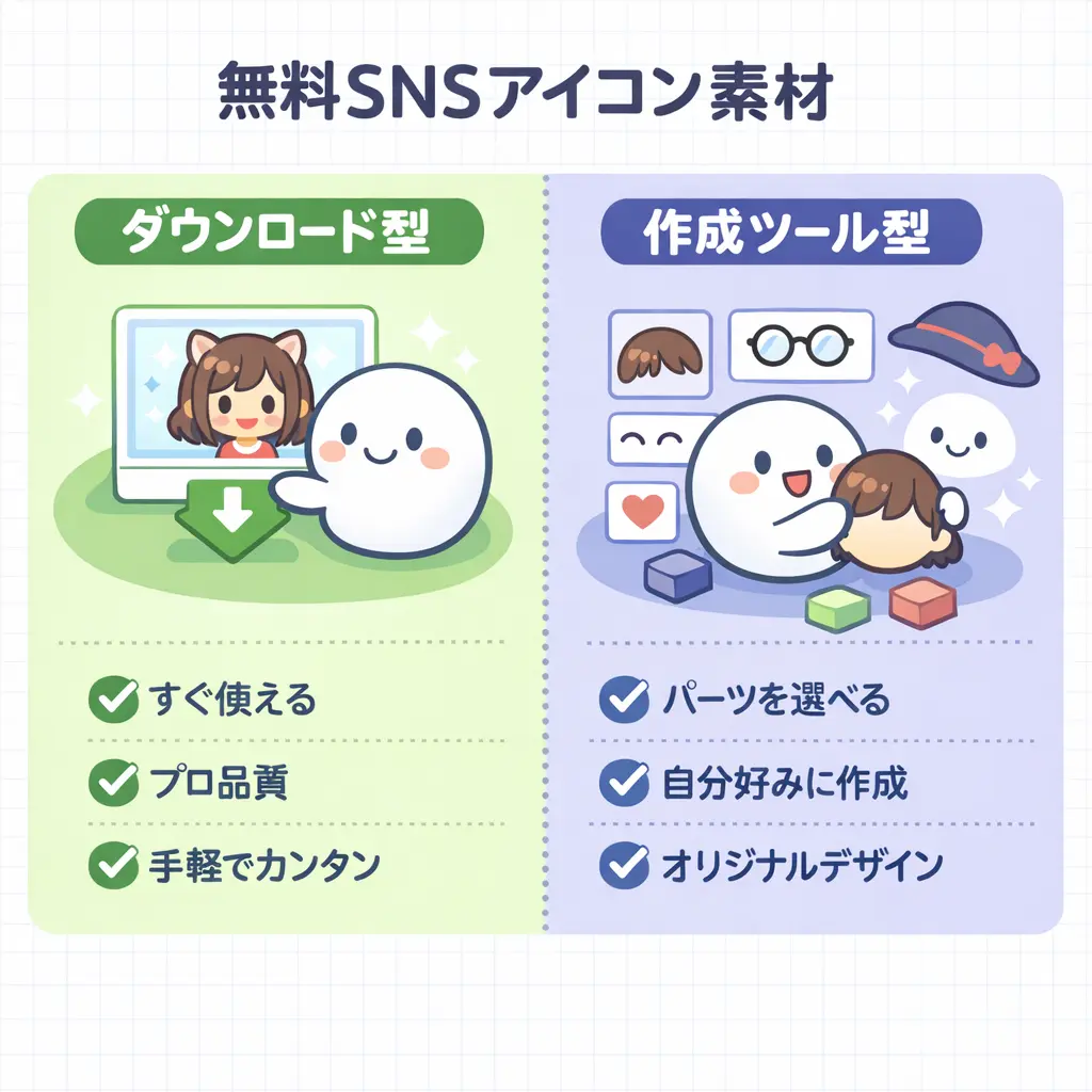 SNSアイコンのフリー素材には2つのタイプがある - sns アイコン フリー
